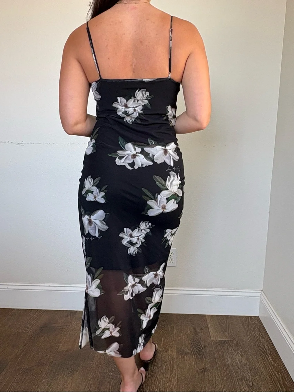 AllSaints Ulla Alessandra Ruched Floral Mesh Midi Dress - US 6 - Picture 3 of 16